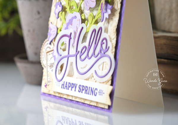 the greetery stamps and dies, handmade card ideas, cards with the greetery, spring cards, easter, die cutting, the greetery rosemal reflections, wanda guess, a blog called wanda