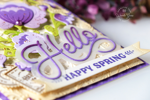 the greetery stamps and dies, handmade card ideas, cards with the greetery, spring cards, easter, die cutting, the greetery rosemal reflections, wanda guess, a blog called wanda