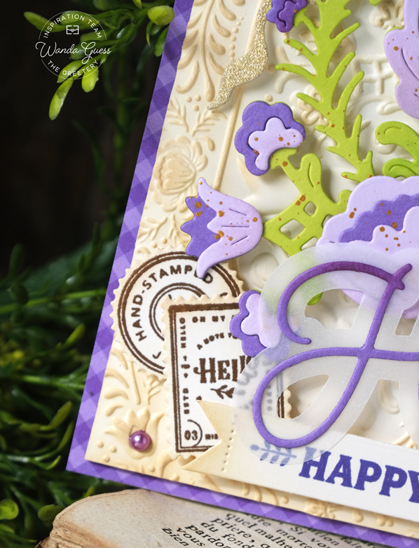 the greetery stamps and dies, handmade card ideas, cards with the greetery, spring cards, easter, die cutting, the greetery rosemal reflections, wanda guess, a blog called wanda