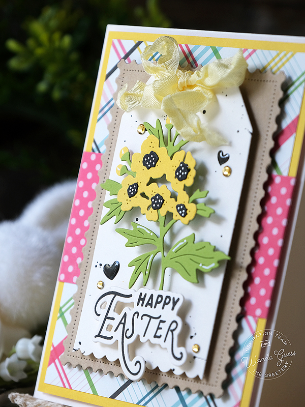 the greetery, the greetery stamps and dies, the greetery new release, the greetery tangled tulips, shortbread shapes, chocolate bunnies, the greetery silly goose, the greetery golden egg, bigger botanicals, easter cards, easter crafting, wanda guess, a blog called wanda