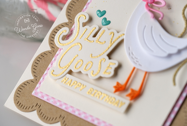 the greetery, the greetery stamps and dies, the greetery card ideas, the greetery silly goose stamps and dies, goose card, birthday card, handmade card ideas, wanda guess, a blog called wanda