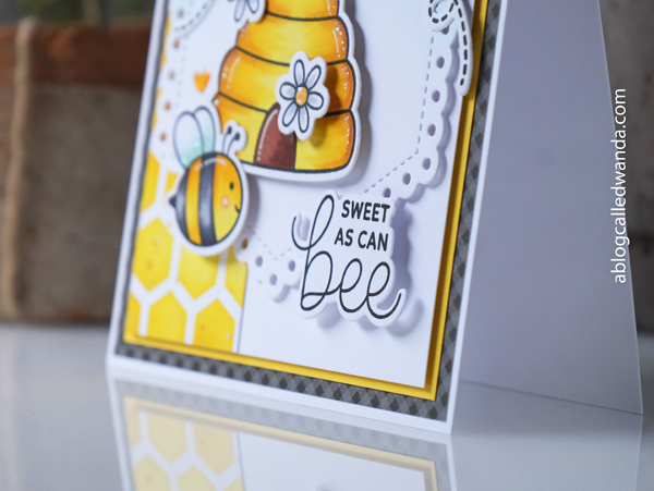 pretty pink posh, pretty pink posh new release, summer, spring, handmade card ideas, beehive shaker dies, everyday branches, pretty pink posh stitched bugs, ink blending, bug cards, birthday cards, pretty pink posh bee additions stamp set, hexagon stencil, eyelet hexagons, snail shaker dies, snail card, everyday banners, colorful cards, distress ink, cards with bees, wanda guess, a blog called wanda, copic markers, ink blending brushes, stencils