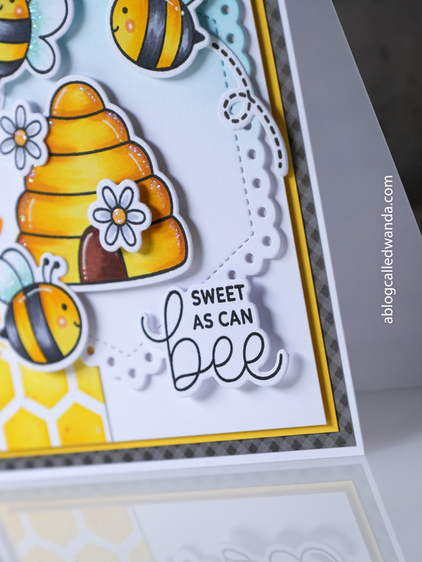 pretty pink posh, pretty pink posh new release, summer, spring, handmade card ideas, beehive shaker dies, everyday branches, pretty pink posh stitched bugs, ink blending, bug cards, birthday cards, pretty pink posh bee additions stamp set, hexagon stencil, eyelet hexagons, snail shaker dies, snail card, everyday banners, colorful cards, distress ink, cards with bees, wanda guess, a blog called wanda, copic markers, ink blending brushes, stencils