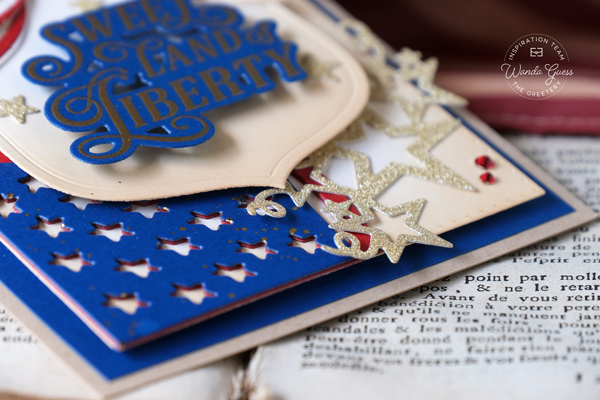 the greetery, the greetery stamps and dies, the greetery blog, the greetery patriotic, flag bow dies, wave the flag dies, land of liberty, 4th of july crafty, 4th of july cards, usa 250, america 250, wanda guess, handmade card ideas, a blog called wanda