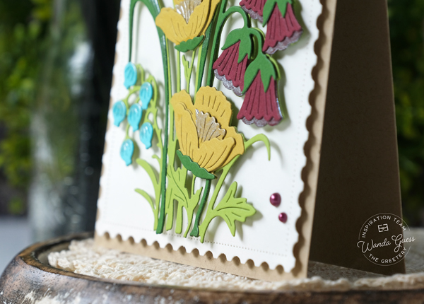 the greetery, the greetery stamps and dies, the greetery wetlands dies, the greetery vintage, thank you card ideas, handmade card ideas, die cuts, wanda guess, a blog called wanda