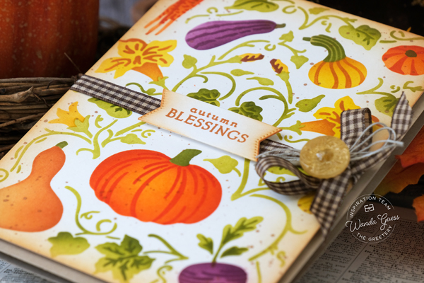 the greetery, the greetery stamps and dies, the greetery autumn edit, new release, harvest, fall, fall card ideas, the greetery market place, eerie avenue, haunted house, halloween treats, the greetery wildwood, the greetery hand picked harvest, pumpkins, warm tones, the greetery design team, wanda guess, a blog called wanda