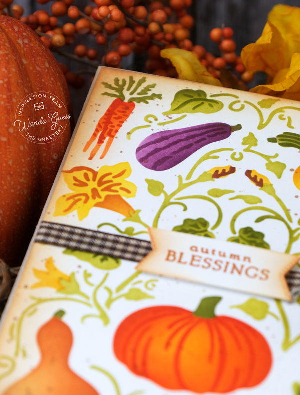 the greetery, the greetery stamps and dies, the greetery autumn edit, new release, harvest, fall, fall card ideas, the greetery market place, eerie avenue, haunted house, halloween treats, the greetery wildwood, the greetery hand picked harvest, pumpkins, warm tones, the greetery design team, wanda guess, a blog called wanda
