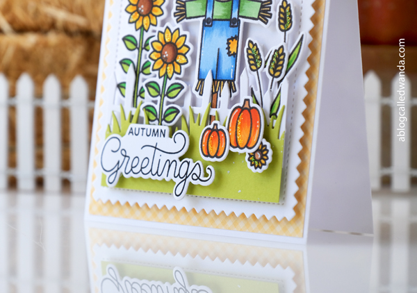 pretty pink posh new release, pretty pink posh stamps and dies, pretty pink posh fall autumn, pretty pink posh scarecrows, fall bucket, pretty pink posh fall word shaker, fall leaves, ink blending, copic coloring, pretty pink posh card ideas for fall. scarecrow cards, fall cards, wanda guess, a blog called wanda