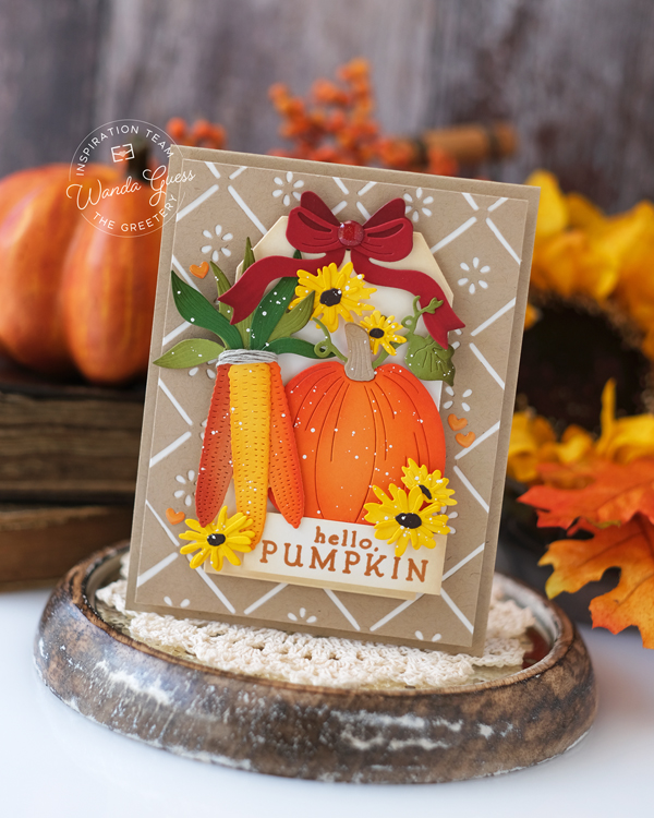 the greetery, the greetery stamps and dies, the greetery autumn edit, the greetery fall, fall card ideas, handmade card ideas, stamping, die cutting, the greetery shortbread shapes, the greetery autumn botanicals, the greetery bitty botanicals, harvest cards, pumpkins, wanda guess, a blog called wanda