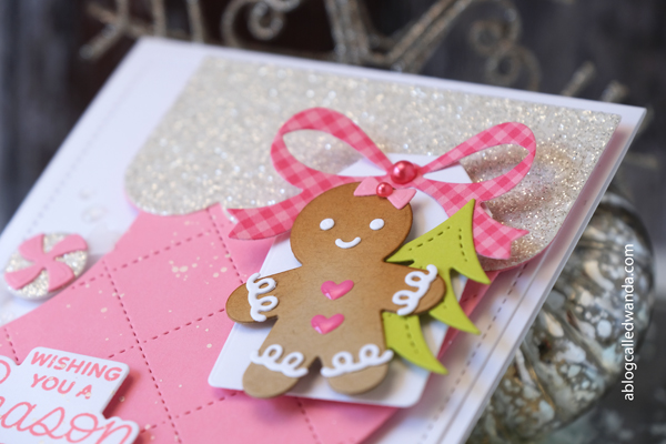 pretty pink posh stamps and dies, pretty pink posh christmas release, holiday, winter, santa, handmade christmas card ideas, die cut cards, holiday cards, pretty pink posh christmas mugs, pretty pink posh stocking gift card, reindeer holder, pretty pink posh gingherbread house, wanda guess, a blog called wanda, cute christmas projects, handmade holidays
