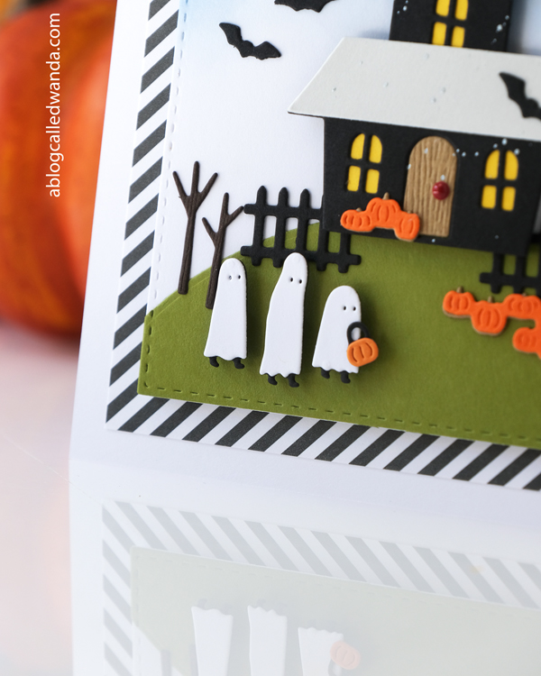 concord and 9th, concord and 9th halloween, spook alley, halloween card ideas, ink blending, trick or treat card, die cuts, autumn lane, homemade halloweeen, wanda guess, a blog called wanda