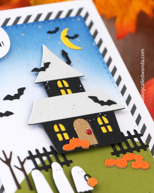 concord and 9th, concord and 9th halloween, spook alley, halloween card ideas, ink blending, trick or treat card, die cuts, autumn lane, homemade halloweeen, wanda guess, a blog called wanda