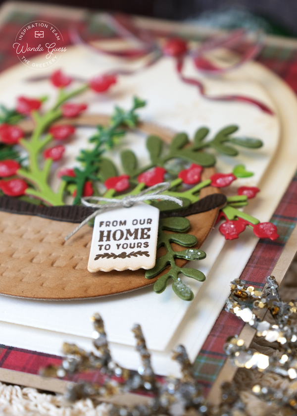 the greetery, the greetery new release, the greetery christmas, the greetery district twelve/25, the greetery bowtique holiday, the greetery brimming baskets, christmas cards, holiday cards, classic christmas, handmade card ideas, christmas tree, basket, wanda guess, a blog called wanda