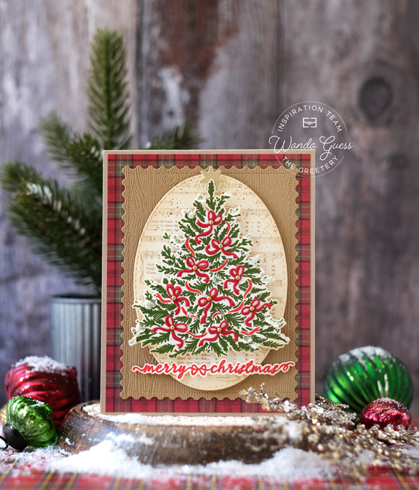 the greetery, the greetery new release, the greetery christmas, the greetery district twelve/25, the greetery bowtique holiday, the greetery brimming baskets, christmas cards, holiday cards, classic christmas, handmade card ideas, christmas tree, basket, wanda guess, a blog called wanda
